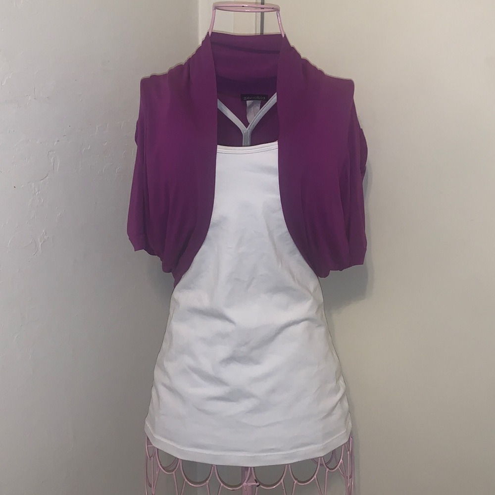 💕Zenobia Purple Shrug Jacket- 1X Plus
